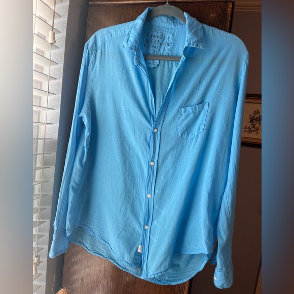 Frank & Eileen, Eileen button down shirt.  Light turquoise/ocean blue. - Picture 2 of 6